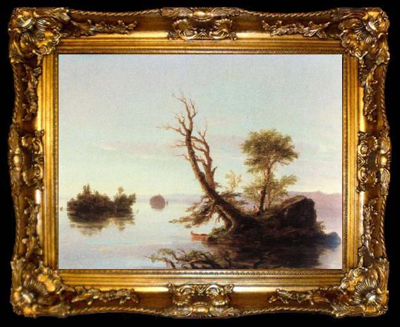 framed  Thomas Cole american lake scene, ta009-2